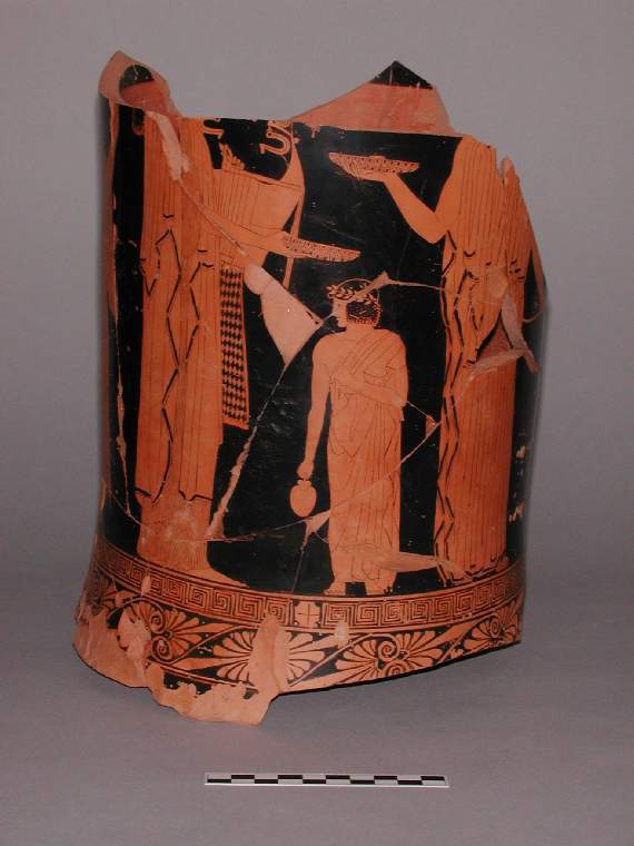 Fragment of a red-figured stand for a round-bottomed vessel.